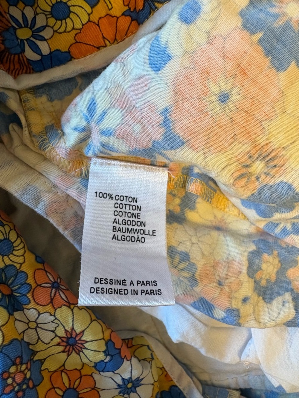 Antik Batik Floral High-Waist Tie Shorts in Blue, Orange, Yellow - Picture 7 of 7